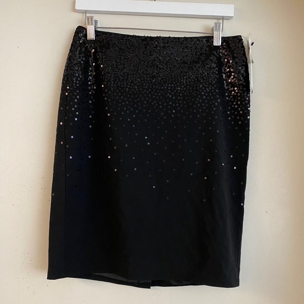 DKNY Black Sequin Mini Skirt